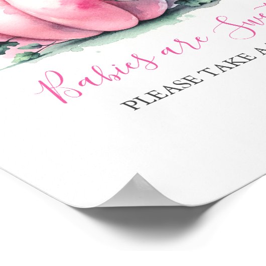 Roze pompoen Baby shower Posters (Hoek)