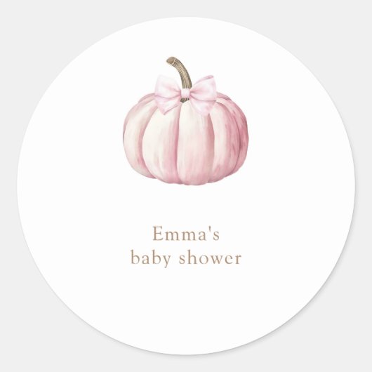 Roze pompoen Baby shower Sticker (Voorkant)