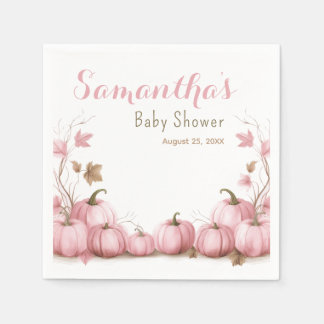 Roze Pompoen Baby shower Thema Papier Servet