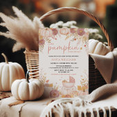 Roze Pompoen Baby shower Uitnodiging Meisje Herfst