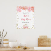 Roze pompoen Baby shower Welkomstbord Poster (Keuken)