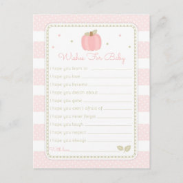 Roze pompoen Baby shower - wens voor Baby Advieskaart