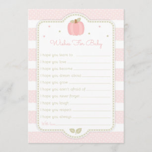 Roze pompoen Baby shower - wens voor Baby Kaart