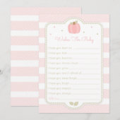 Roze Pompoen Baby Shower Wensen voor Baby Kaart (Voorkant / Achterkant)