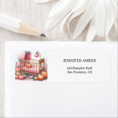 Roze Pompoen Baby Wieg Rustieke Herfst & Herfstbla Etiket (Insitu)