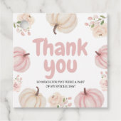 Roze Pompoen Bedank Tag Bedankjes Labels (Voorkant)