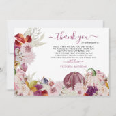 Roze pompoen bedankkaart (Voorkant)