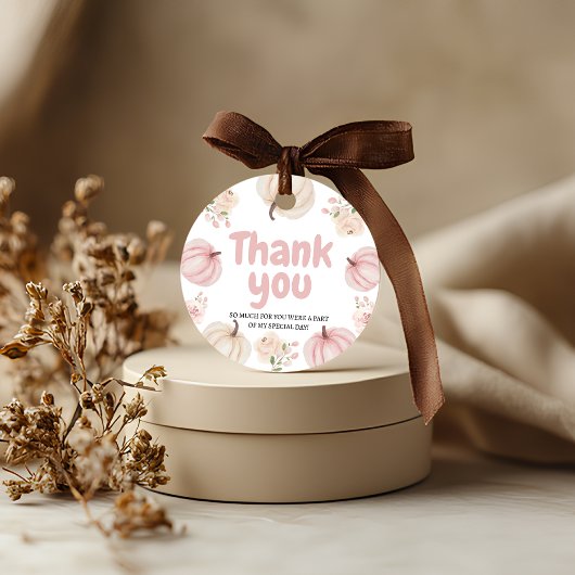 Roze Pompoen Bedankkaartje Bedankjes Labels