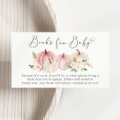 Roze pompoen bloemboeken voor Baby shower Informatiekaartje