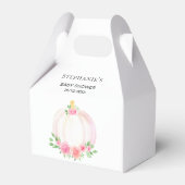 Roze Pompoen Bloemen Baby Meisje Douche Bedankdoosjes (Voorkant Zijde)