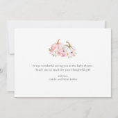 Roze Pompoen Bloemen Baby shower Dank u kaart (Achterkant)