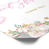 Roze Pompoen Bloemen Baby shower Kaarten en gesche Poster (Hoek)
