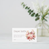 Roze Pompoen Bloemen Baby shower Luier Raffle Informatiekaartje (Staand voorkant)