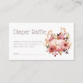 Roze Pompoen Bloemen Baby shower Luier Raffle Informatiekaartje (Voorkant)