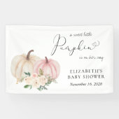 Roze Pompoen Bloemen Baby shower Welkom Spandoek (Horizontaal)