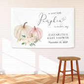 Roze Pompoen Bloemen Baby shower Welkom Spandoek