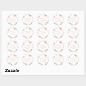 Roze Pompoen Bloemen Dank u Ronde Sticker (Vel)