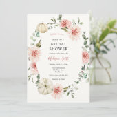 Roze Pompoen Bloemen en groen Vrijgezellenfeest Kaart (Staand voorkant)