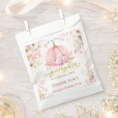 Roze Pompoen Bloemen Goud Glitter Meisje 2e Verjaa Bedankzakje (Geknipt)