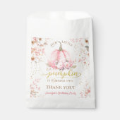 Roze Pompoen Bloemen Goud Glitter Meisje 2e Verjaa Bedankzakje (Voorkant)