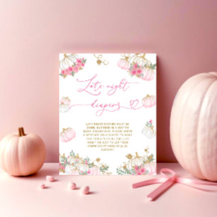 Roze Pompoen Bloemen Late Night Luiers Spel Poster