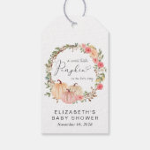 Roze Pompoen Bloemen Meisje Baby shower Dank u Cadeaulabel (Achterkant)