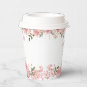 Roze Pompoen Bloemen Meisje Baby shower Papieren b Papieren Bekers (Rechts)