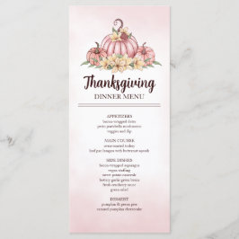 Roze Pompoen Bloemen Thanksgiving Menu