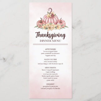Roze Pompoen Bloemen Thanksgiving Menu