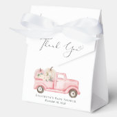 Roze Pompoen Bloemen Truck Baby shower Dank u Bedankdoosjes (Voorkant)