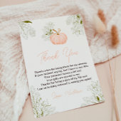 Roze pompoen bloemenboeken voor baby shower bedankkaart