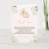 Roze pompoen bloemenboeken voor baby shower bedankkaart (Voorkant)