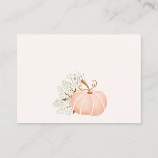 Roze pompoen bloemenboeken voor baby shower informatiekaartje (Achterkant)