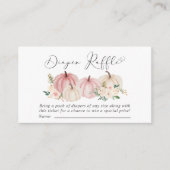 Roze Pompoen Bloemenluier Raffle Baby shower Informatiekaartje (Voorkant)