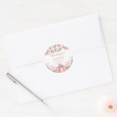 roze pompoen bloemenmeisje Baby shower dank u Ronde Sticker (Envelop)