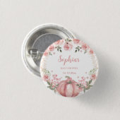 roze pompoen bloemenmeisje Baby shower Ronde Button 3,2 Cm (Voorkant /achterkant)