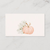 Roze pompoen bloemenregister baby shower informatiekaartje (Achterkant)