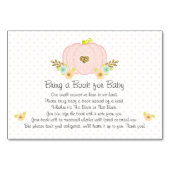 Roze Pompoen Boek Verzoek Baby shower Kaarten (Voorkant)