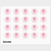 Roze pompoen boog gepersonaliseerd Vrijgezellenfee Ronde Sticker (Vel)