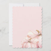 Roze pompoen boog meisje eerste verjaardag uitnodi kaart (Achterkant)