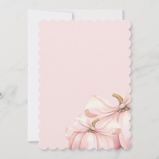 Roze pompoen boog meisje eerste verjaardag uitnodi kaart (Achterkant)