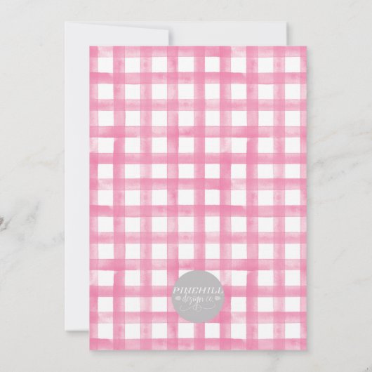 Roze Pompoen Bow Baby shower Invitation Kaart (Achterkant)