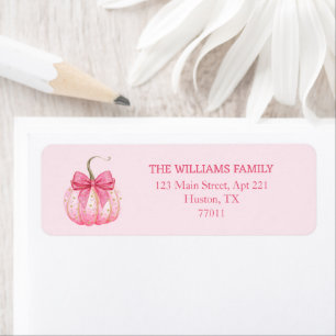 Roze Pompoen Bow Halloween Custom Return Adres Etiket
