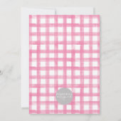 Roze Pompoen Bow Verjaardag Uitnodiging (Achterkant)