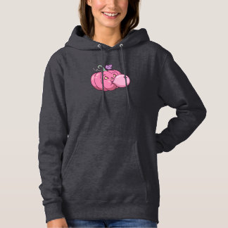 Roze Pompoen Bubble Gum Schattig Pastel Halloween Hoodie