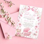 Roze pompoen Coquette Baby Carriage Baby shower Kaart