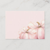 Roze Pompoen Coquette Bow Baby shower Boeken Baby Informatiekaartje (Achterkant)