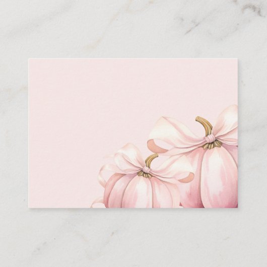 Roze Pompoen Coquette Bow Baby shower Boeken Baby Informatiekaartje (Achterkant)