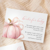 Roze Pompoen Coquette Bow Baby shower Boeken Baby Informatiekaartje