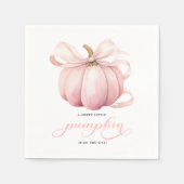 Roze pompoen Coquette Bow Baby shower Servet (Voorkant)